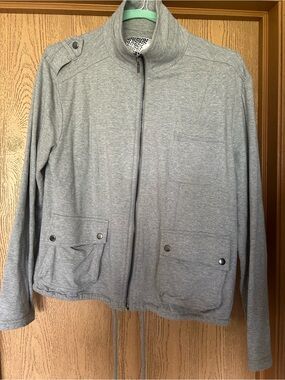 Kensie Girl Light Gray Zip-Up Shirt Jacket